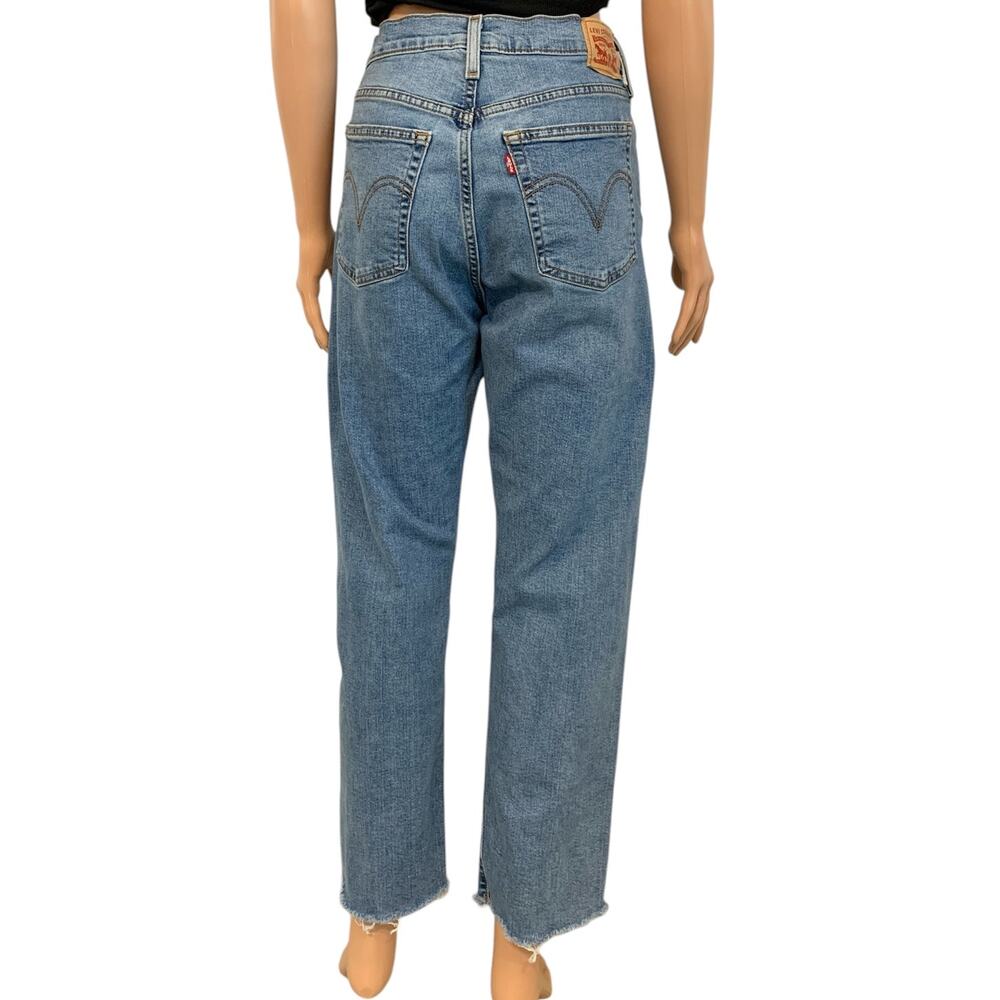 Levi's W 31 L 28 wedgie straight button fly stretch blue jean J 3354